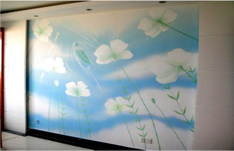 德宏画墙绘怎么画好白云的蓬松感？