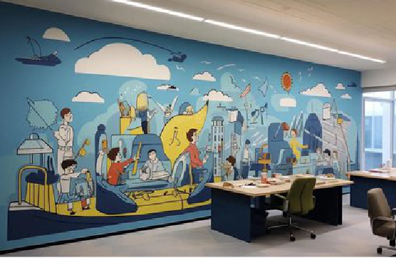 德宏办公室墙绘的特点。