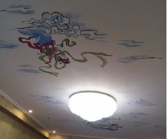 德宏如何快速绘制天花板上的手绘墙？