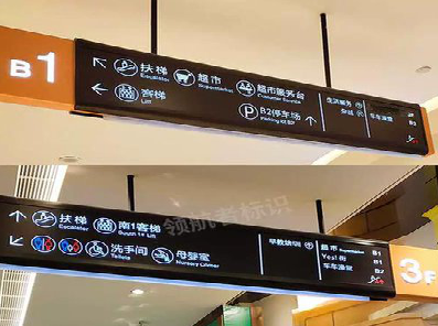 德宏如何通过商场标识牌引导客流分布？